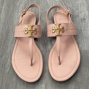 Tory Burch Everly T-Strap Flat Sandals Size 8.5